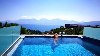 Best luxury travel  Miramare Resorts infinity pool in Crete the worlds most beautiful awakening [upl. by Emie]