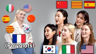 Polyglots Speaking in 7 Languages For the first time Keep Switching Languages with Native Speakers [upl. by Retsila269]