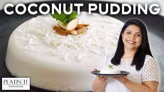 Super EASY Coconut Pudding  No Agar Agar  No Gelatin [upl. by Acirred]