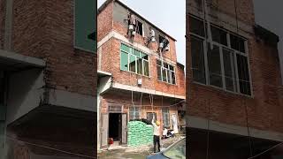 Decoration process of antiseepage mortar for the brick house exterior wall [upl. by Filip]