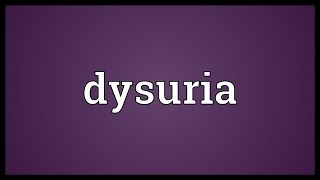 Dysuria Meaning [upl. by Quintilla]