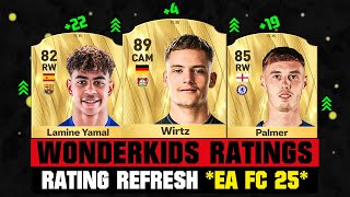 FIFA 25  BIGGEST WONDERKIDS RATING UPGRADES EA FC 25 😱🔥 ft Wirtz Lamine Yamal Palmer… [upl. by Halyhs]