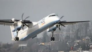 Dash8402Q Flybe takes off in Berne HD [upl. by Abijah172]