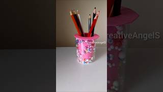 Pen holder ഉണ്ടാക്കാം 🤩 diy pen holder from waste materials shortsfeed penholder diycrafts [upl. by Ahseiym]