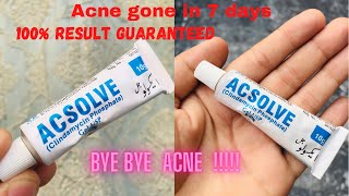 Remove Acne and acne marks in one day  100 percent honest and guaranteed Acsolve gel [upl. by Atteynek26]