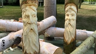 Carve a Woodspirit in a Stick  Hand Tool Tutorial [upl. by Hallerson]