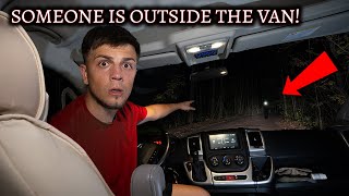 TERRIFYING CAMPING IN MY VAN AT HAUNTED FOREST  SOMEONE WAS OUTSIDE THE VAN VERY SCARY [upl. by Dyal]