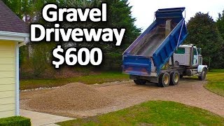 Gravel Driveway for CHEAP 600 How to install maintain top with crushed stone asphalt concrete [upl. by Emilio]