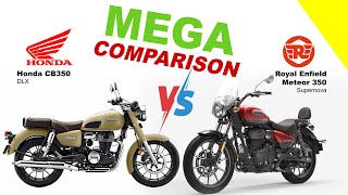 Honda CB350 vs Royal Enfield Meteor 350 bikeinfo199 bikecompare [upl. by Kalvn]