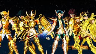 Seiya Hyoga y Shiryu Armaduras Doradas vs Dohko Aiolos Camus  Saint Seiya Soldiers Soul Latino [upl. by Hakim658]