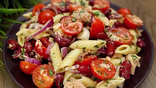 Rezept für einen einfachen Sommersalat mit Nudeln und Gemüse Lecker und einfach [upl. by Tayib]