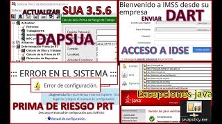 SOLUCION ERROR DAPSUA ENVIAR PRT ACTUALIZAR SUA CONFIGURAR IDSE Y JAVA [upl. by Ress766]