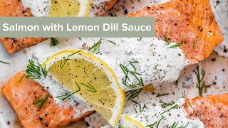 Salmon with Lemon Dill Sauce shorts [upl. by Ehctav]