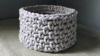 koszyk na szydełku wzór moss stitch [upl. by Hamirak]