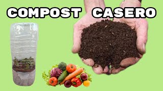 CÓMO HACER COMPOST CASERO CON SOLO DOS BOTELLAS  Tutorial completo [upl. by Alfreda]