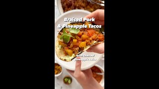 OnePot Braised Pork Shoulder Tacos with Charred Pineapple Salsa [upl. by Dinsmore729]