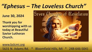 BSLC June 30 2024  900 AM  Seven Churches of Revelation  quotEphesus  The Loveless Churchquot [upl. by Ahseinod]