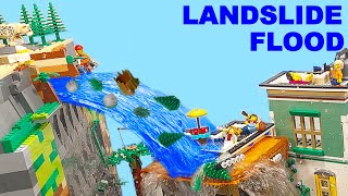 LEGO LANDSLIDE in WATERFALL cause FLOOD CITY  DISASTER Action MOVIE  ep 61 [upl. by Platas]