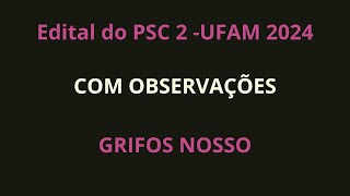 01  Como fazer inscrição no PSC 1  2024 UFAM [upl. by Aileek]