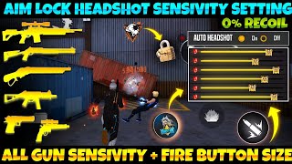 PERFECT  AIM LOCK 🔒 HEADSHOT SENSITIVITY SETTING  FREE FIRE NEW HEADSHOT TRICK  AIM LOCK TRICK [upl. by Latsyrcal]