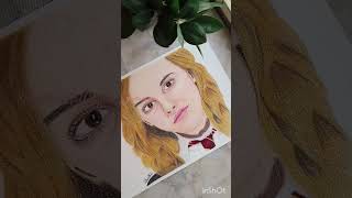 Emma Watson color pencil portrait drawing art colorpencil emmawatson portrait harrypotter [upl. by Eadrahs]