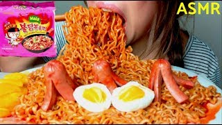 No Talking ASMR Samyang 4x MALA Spicy FIRE 🔥Noodles Challenge 먹방 Eating Sounds suellASMR [upl. by Haroppizt478]