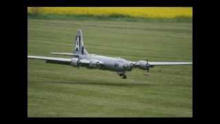 GIANT SCALE RC BOEING B29  B17 BOMBERS  LMA AT ROUGHAM MODEL AIRCRAFT SHOW  2012 [upl. by Notniv]