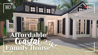 bloxburg  🌿 ꒰ 25k ꒱ no gamepass affordable coastal house ꒰ build amp tour ꒱ [upl. by Arodnahs]