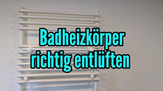 Badheizkörper entlüften  Handtuchheizkörper richtig entlüften  Vertikalheizung entlüften Anleitung [upl. by Toolis238]