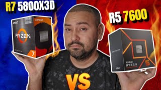 RYZEN 7 5800X3D VS RYZEN 5 7600 DDR4 OU DDR5 QUAL MELHOR CUSTO BENEFÍCIO [upl. by Eimaj]