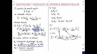 Mecánica Cuántica 046 Eigenfunciones y eigenvalores del Operador de momento angular [upl. by Airbma248]