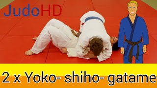 Gelb Orange Yoko shiho gatame 2 Asuführungen Judo [upl. by Jillene]