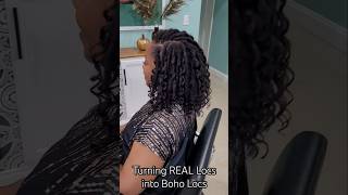 Turning REAL Locs Into BOHO LOCS  Adding Curls To Locs locjourney healthylocs [upl. by Nired]