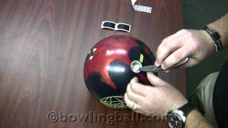 How To Insert ThumbFinger Tape in Your Bowling Ball  BowlVersity Video by bowlingballcom [upl. by Darsey]