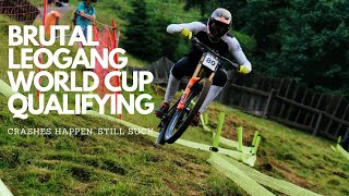 Brutal Qualifying Day at Leogang DH World Cup 2023 [upl. by Buote]