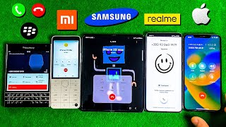 BlackBerry vs Xiaomi Qin f22 vs Samsung Z Fold 4 vs Realme 11 Incoming Call iPhone Xs Ougoing Call [upl. by Haldes385]