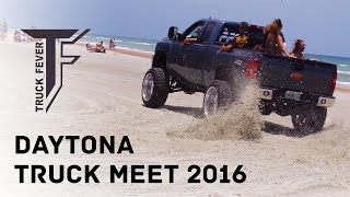 Crazy Trucks Drifting on the Beach  Truck Fever Meet Daytona 2016 [upl. by Janus]