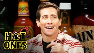 Jake Gyllenhaal Gets a Leg Cramp While Eating Spicy Wings  Hot Ones [upl. by Thierry]