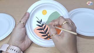 Easy boho art in paper plates for homedecor  my colored hands [upl. by Whitten]