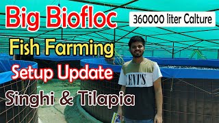 Biofloc l Big Biofloc Fish Farming Setup Update l Biofloc Fish Farming in Mau l 360000 Liter Calture [upl. by Kehoe]