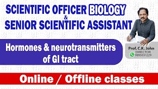 9895031229  SCIENTIFIC OFFICER BIOLOGY amp SENIOR SCIENTIFIC ASSISTANT  GI HORMONES [upl. by Ahsimik]