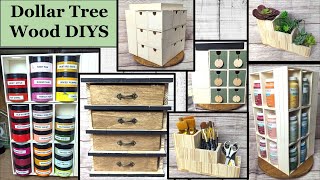 ⭐⭐MUST TRY DOLLAR TREE WOOD DIY  Dollar Tree Wood Organizer  Craft Room Organization  Wood Glue⭐⭐ [upl. by Dielle]