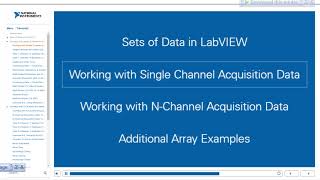 LabVIEW NXG Core 1 9 WORKING WITH SETS OF DATA ARRAY WAVEFORM [upl. by Griselda]