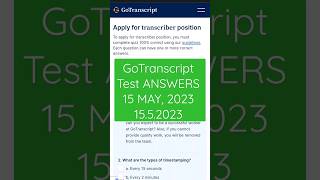 GoTranscript test answers  MCQ ANSWERS  Audio Answer PDF 15 MAY 2023 gotranscriptanswer explore [upl. by Stiruc199]