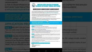 BAYELSA STATE COLLEGE OF NURSING SCIENCE ADMISSION FORM 2024 NOVEMBER [upl. by Ahsennek]