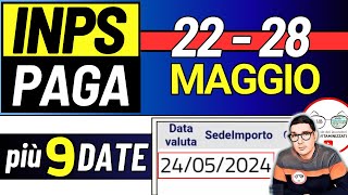 Inps PAGA 24 MAGGIO ➜ ANTICIPO DATE PAGAMENTI ADI ASSEGNO UNICO PENSIONI NASPI BONUS NIDO SFL [upl. by Zima]