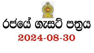 රජයේ ගැසට් පත්‍රය 20240830  Government gazette 2024 job vacancies  Jobs in Sri Lanka 2024 [upl. by Starbuck575]