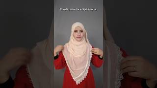 Lace crinkle cotton hijab tutorial [upl. by Elleda]