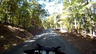 Mount Nebo State Park in Arkansas climbing on motorcycle with helmet cam [upl. by Enaillil]