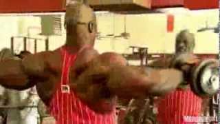 Ronnie Coleman Doing Deltoid Shoulder Flyes [upl. by Olympias]